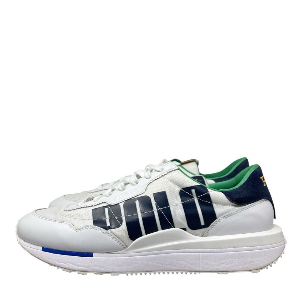 Polo Ralph Lauren Mens 12 Train 89 Leather Oxford Retro White Sneaker SK LTZ‎ - Picture 3 of 8